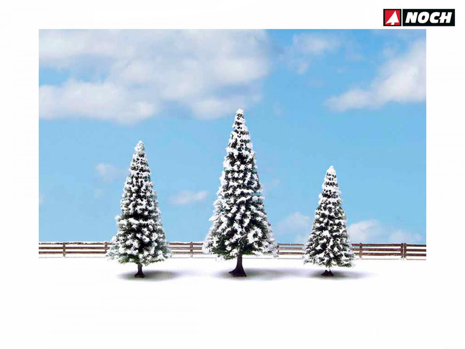 NOCH 25234 Schneetannen, 3 Stück, 8 - 12 cm hoch
