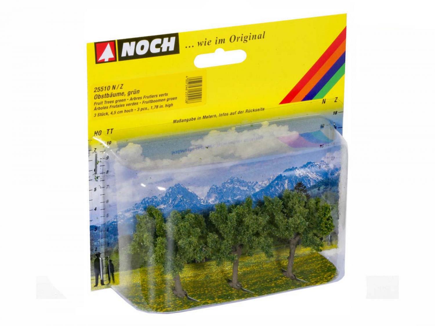 Noch 25510 Obstbäume grün, 3 Stück, 4,5 cm hoch