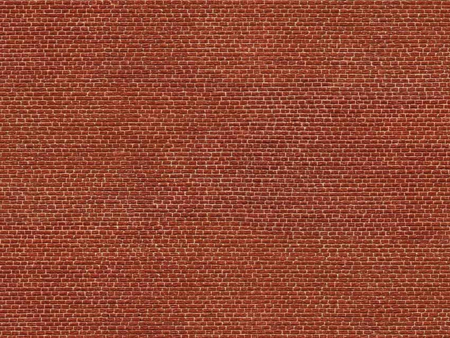 Noch 56610 H0 3D-Kartonplatte “Klinker” rot