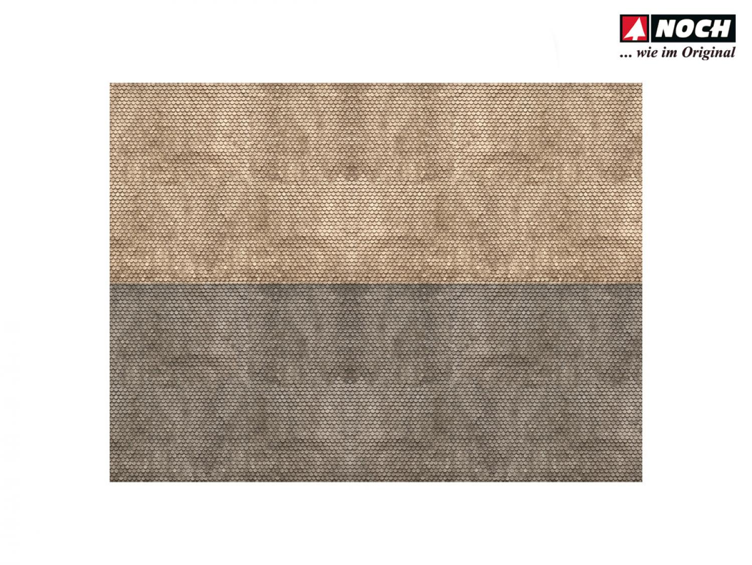 Noch 56971 N 3D-Kartonplatte “Biberschwanz” grau