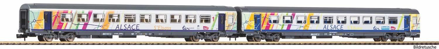 Piko 94509 N-2er Set Corailwg. ALSACE 1.+2.Kl. SNCF VI