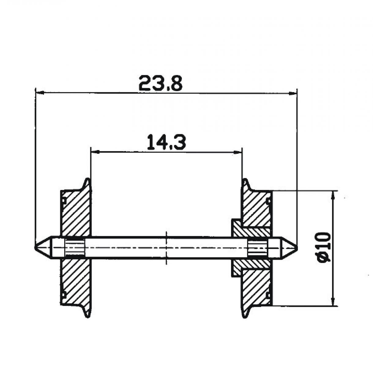 Roco 40180 DC-Radsatz 10mm KMB