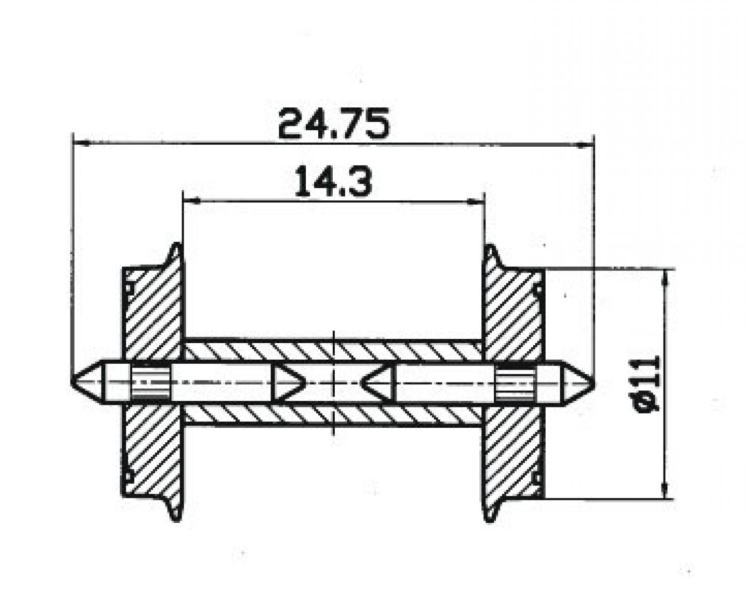 Roco 40192 H0 Radsatz 11mm get. Achse (2 Stück)