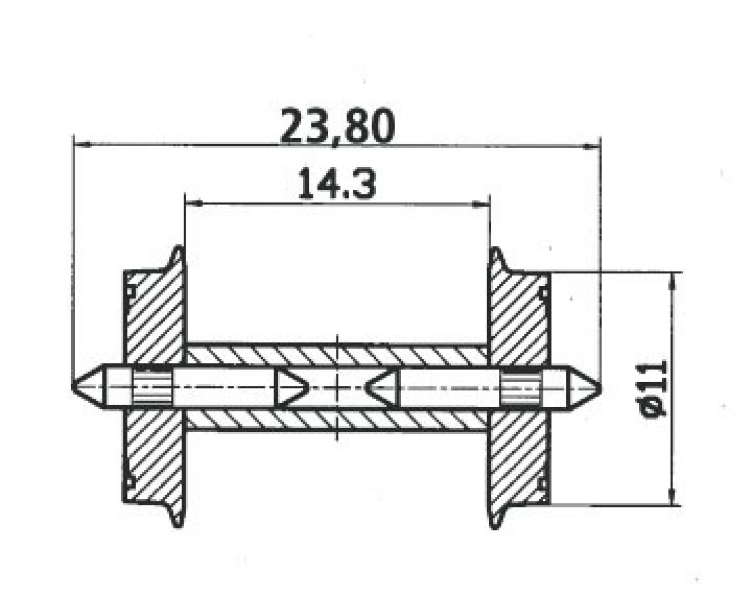 Roco 40193 Radsatz 11mm geteilte Achse (2 Stück)