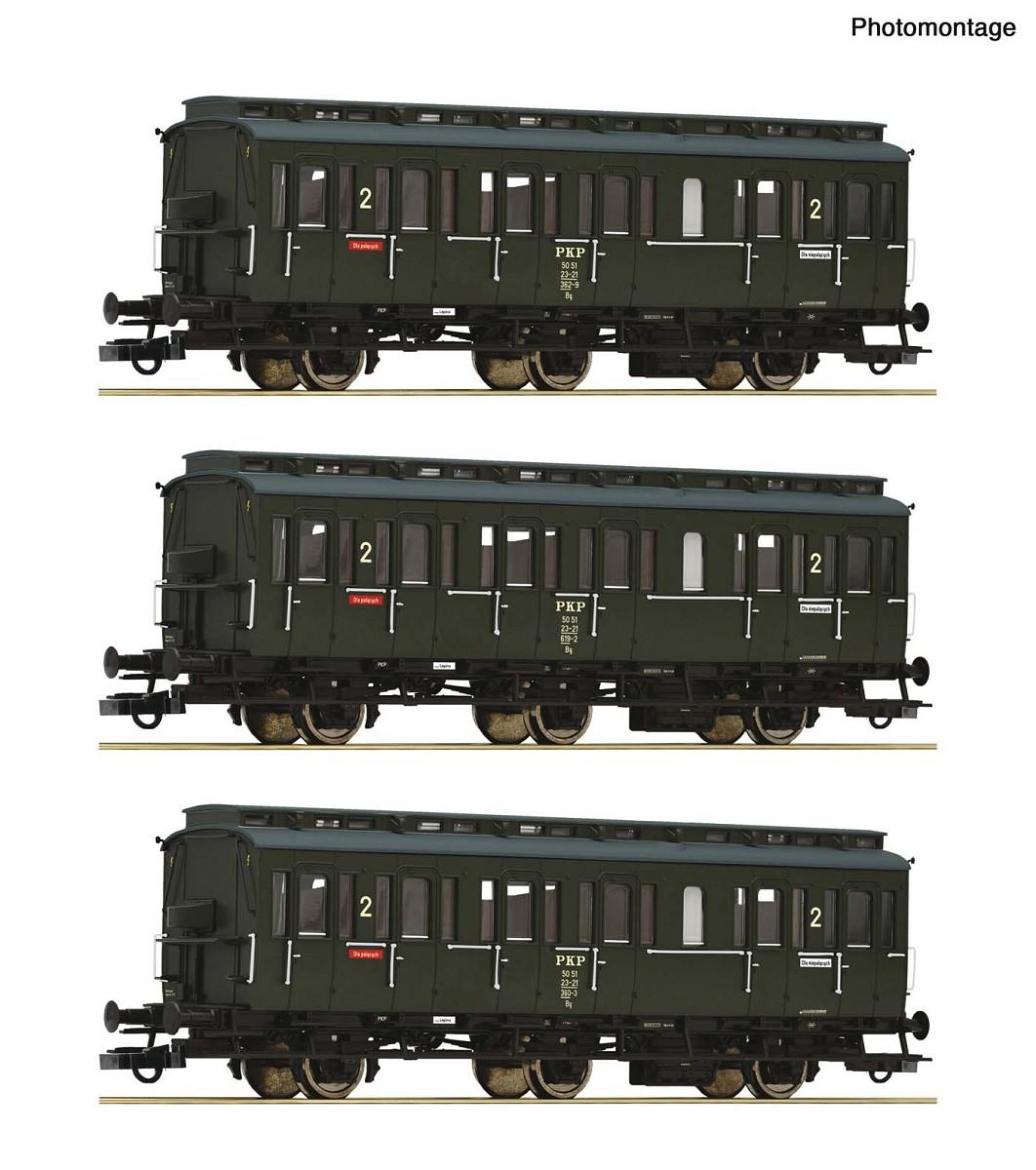 Roco 6200100 3-tlg. Set: Abteilwagen, PKP DC