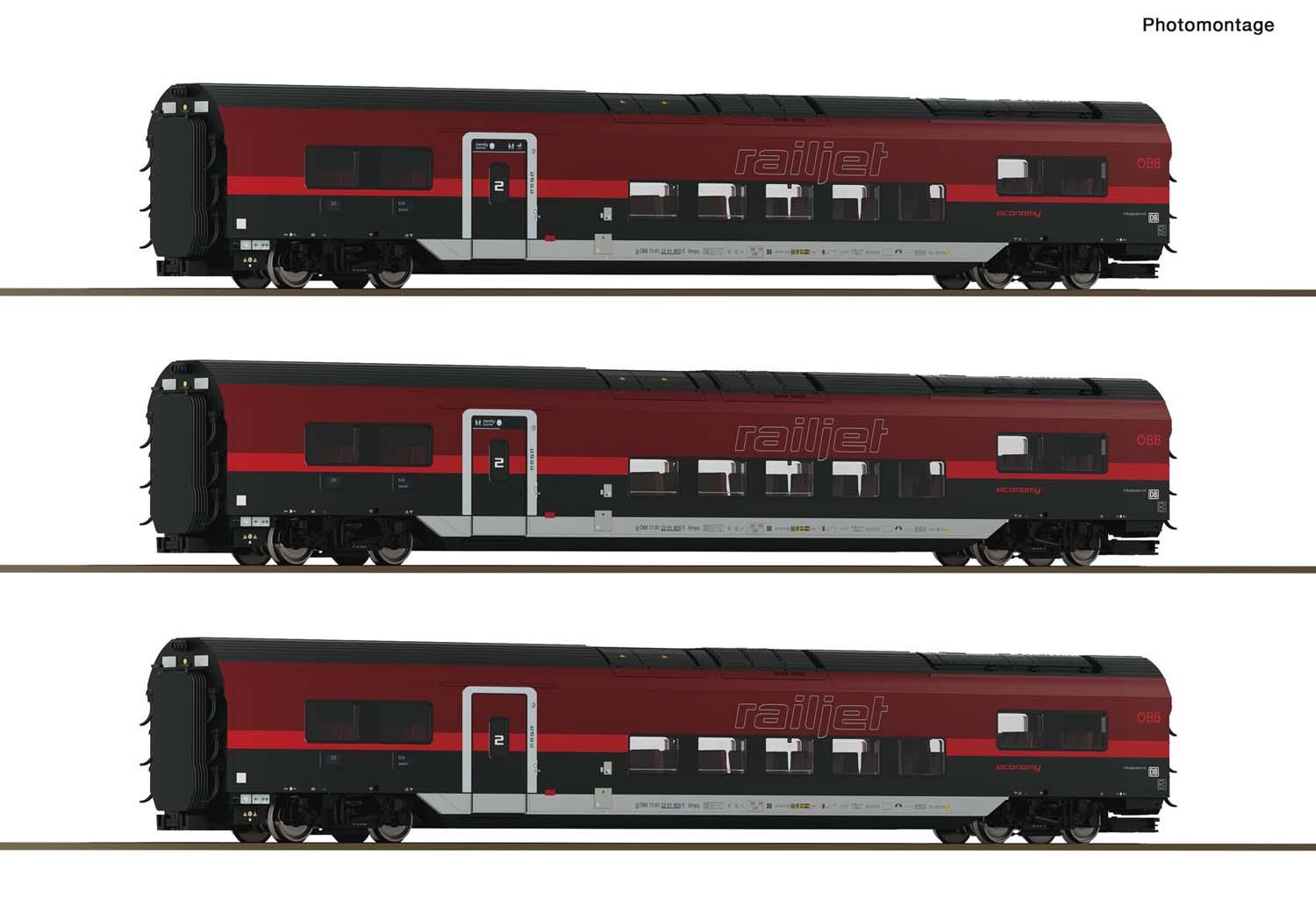 Roco 6200179 3er Set Railjet ÖBB DC