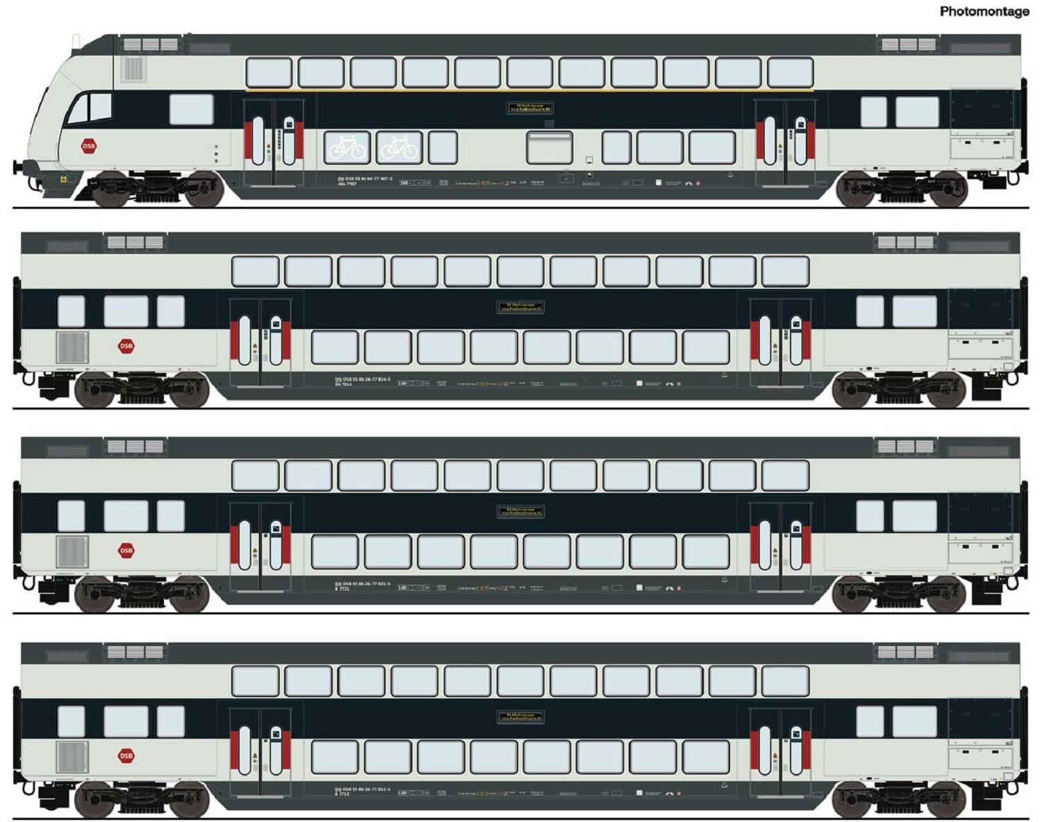 Roco 6210147 Doppelstockwagen-Set DSB DC