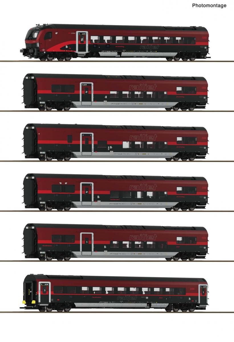 Roco 6210178 6er Set Railjet ÖBB DCC+LED