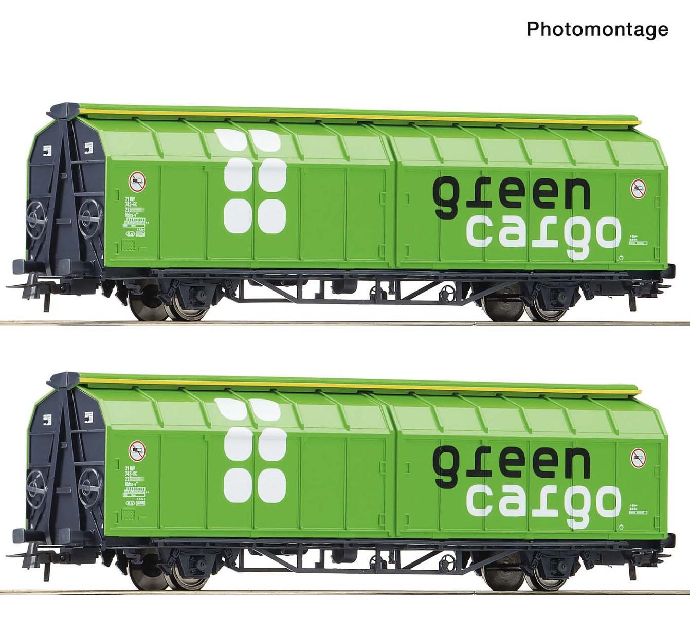 Roco 6600114 Schiebewandwagen-Set Green Cargo DC