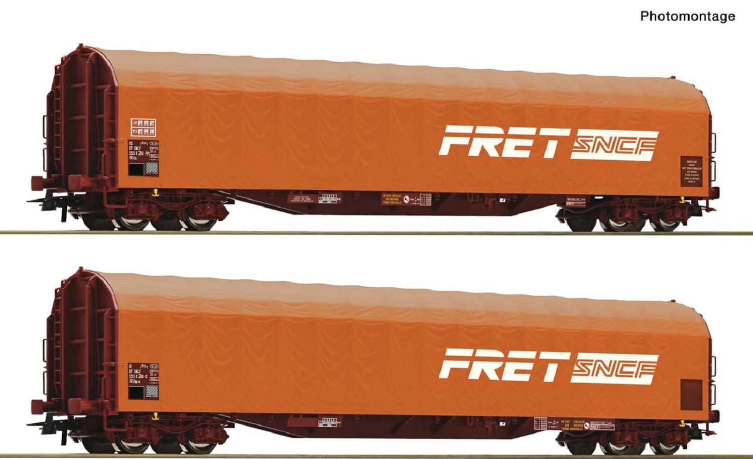Roco 6600161 Schiebeplanenwagen-Set SNCF DC