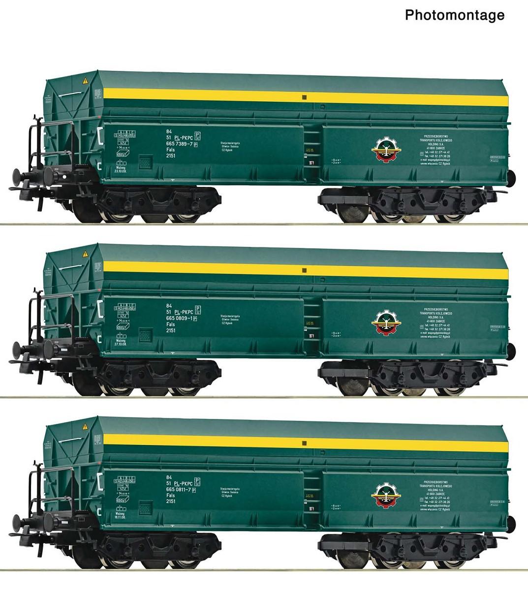 Roco 6600195 Selbstentladewagen-Set PTKiGK DC