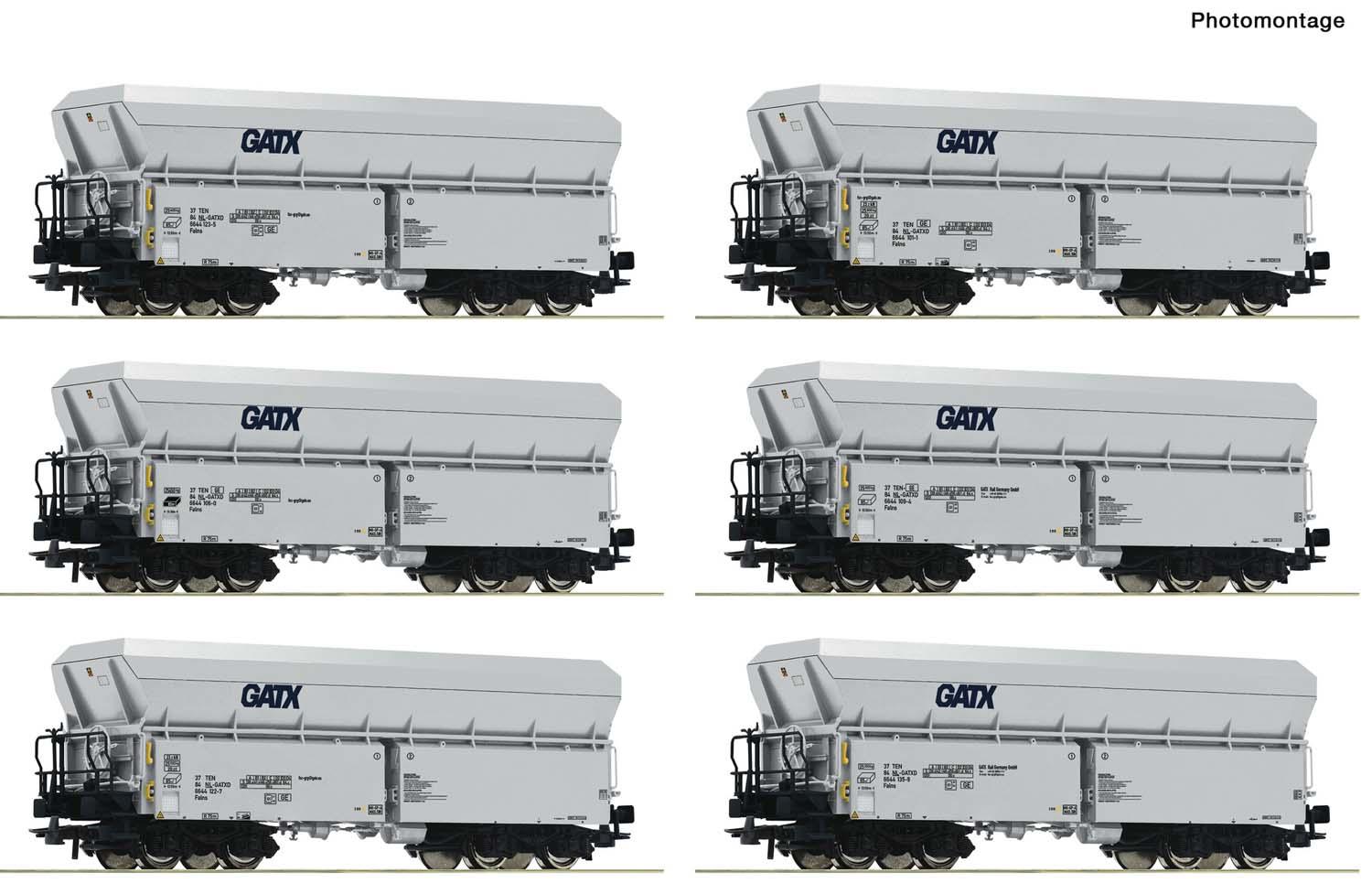 Roco 6600220 6er Set Selbstentladewagen GATX