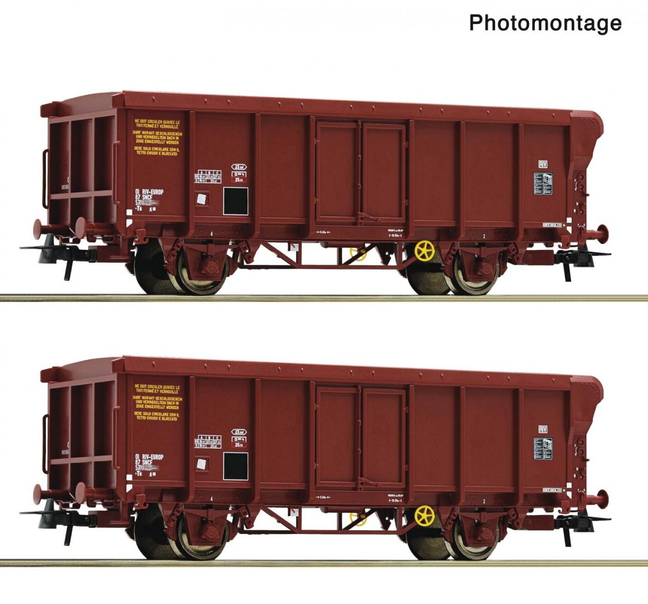 Roco 6600251 2er Set Rolldachwagen SNCF