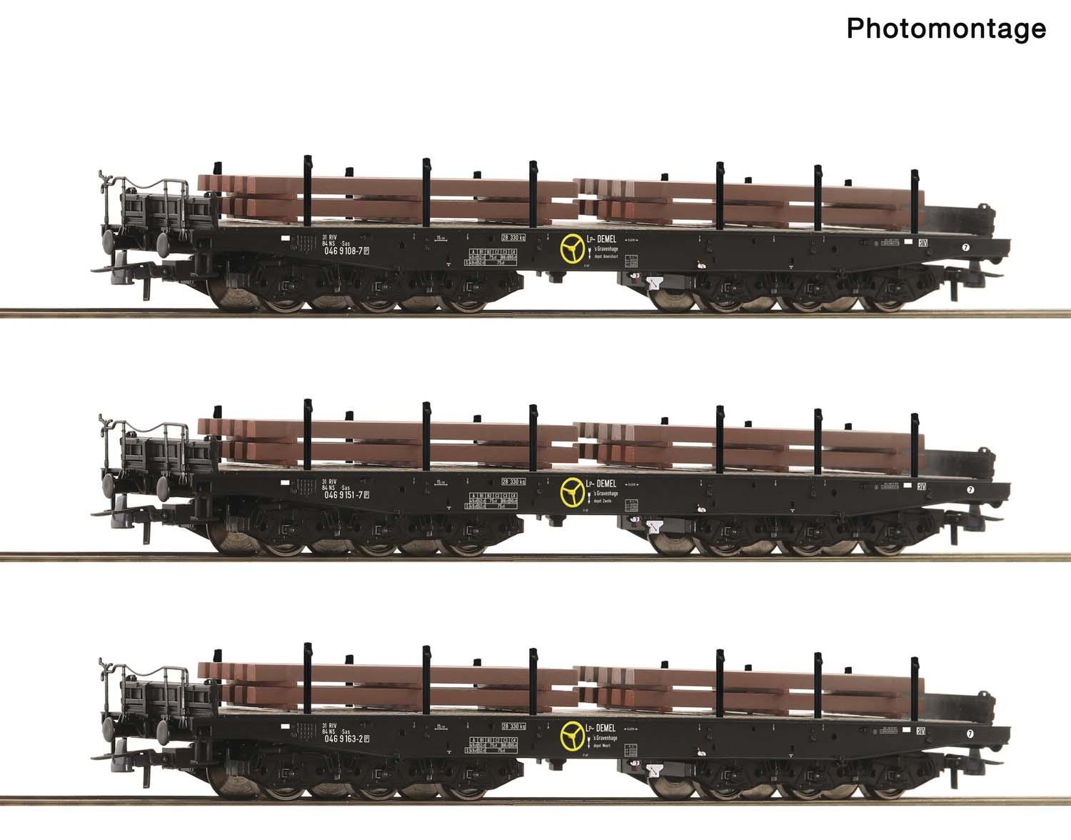 Roco 6600263 Schwerlastwagen NS+Brammen (3er)