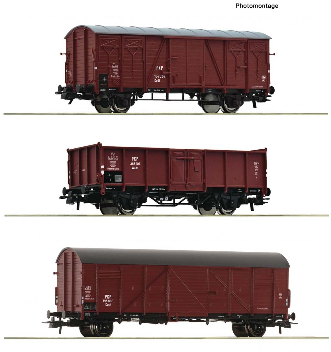 Roco 6600273 Güterwagen PKP (3er)