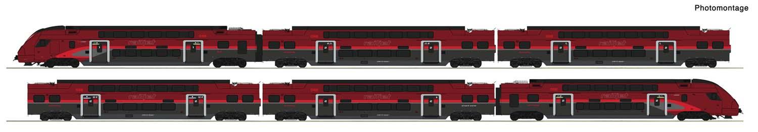 Roco 7710039 6er Set Railjet Doppelstock ÖBB DC-Snd./Innenbe