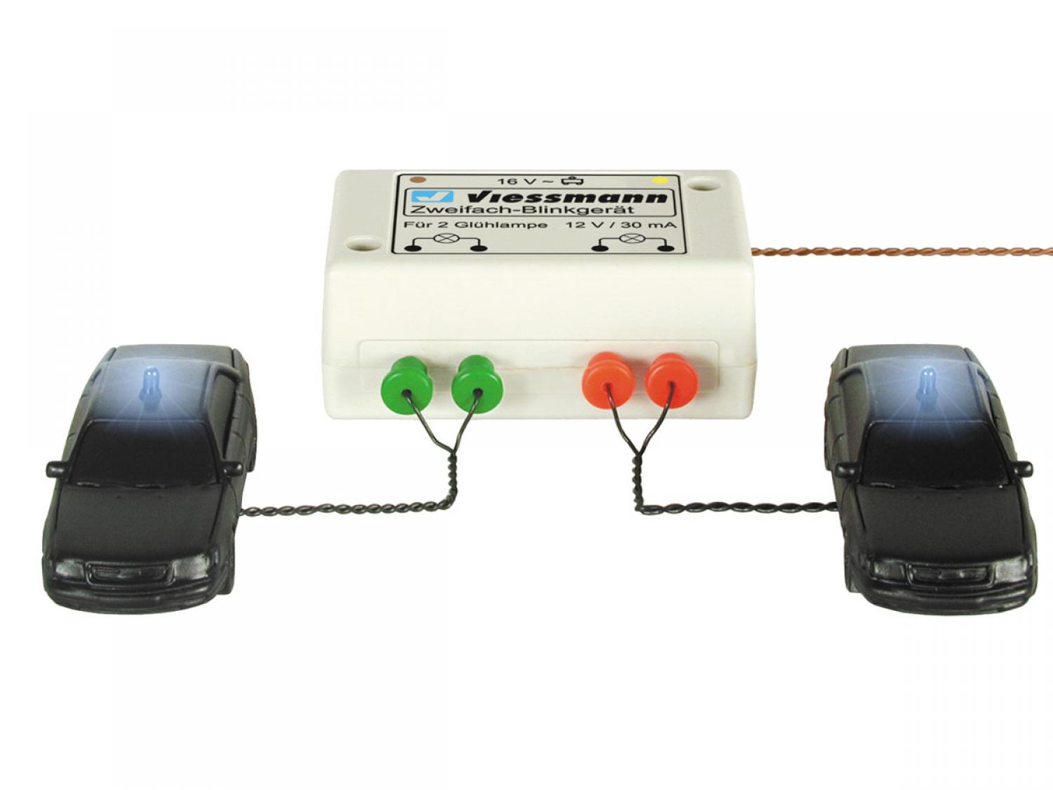 Viessmann 5027 H0 Zweifach-Blinkelektronik mit 2 bl. Glühl.