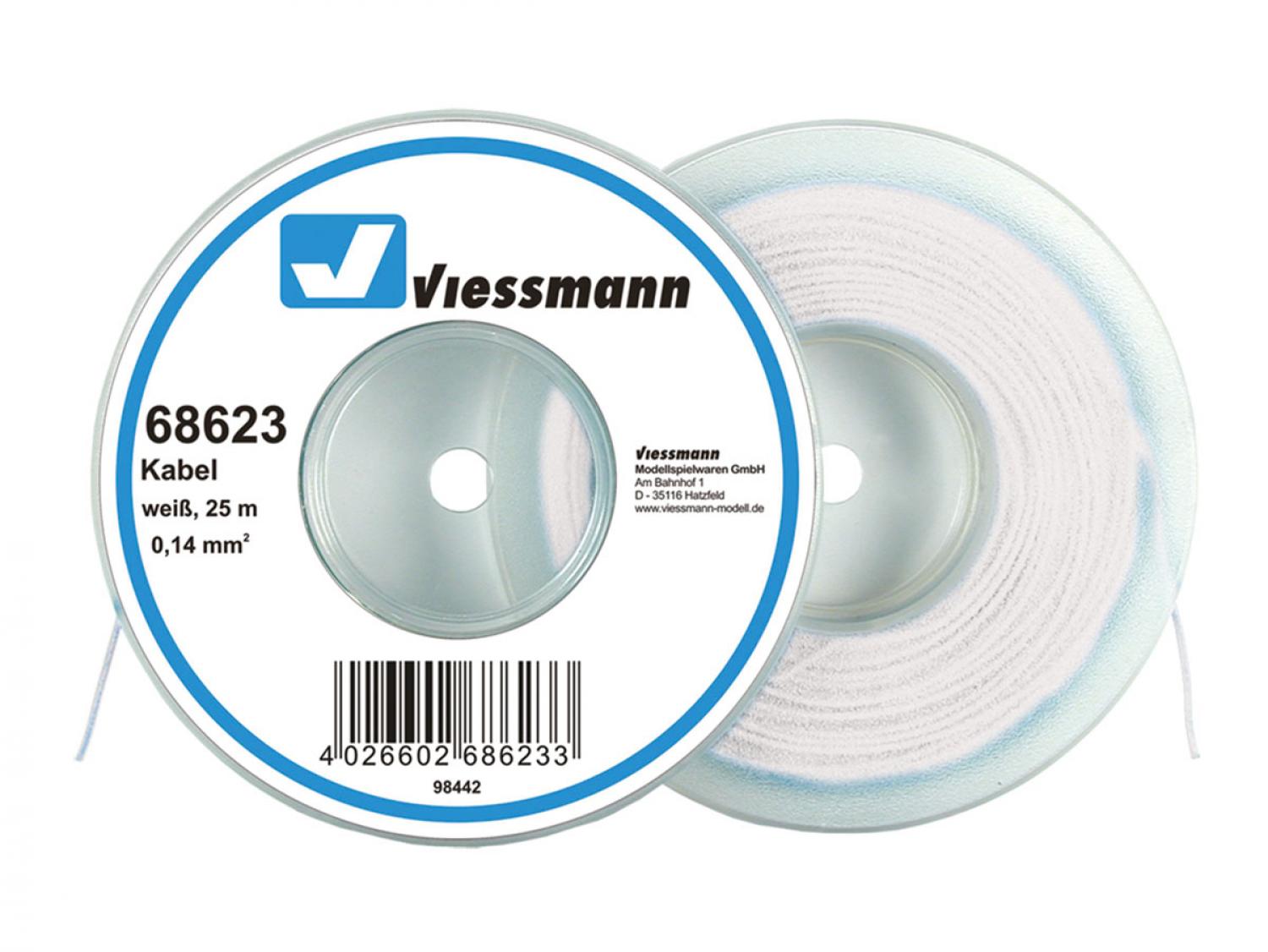 Viessmann 68623 25 m Kabel, 0,14 mm², weiß
