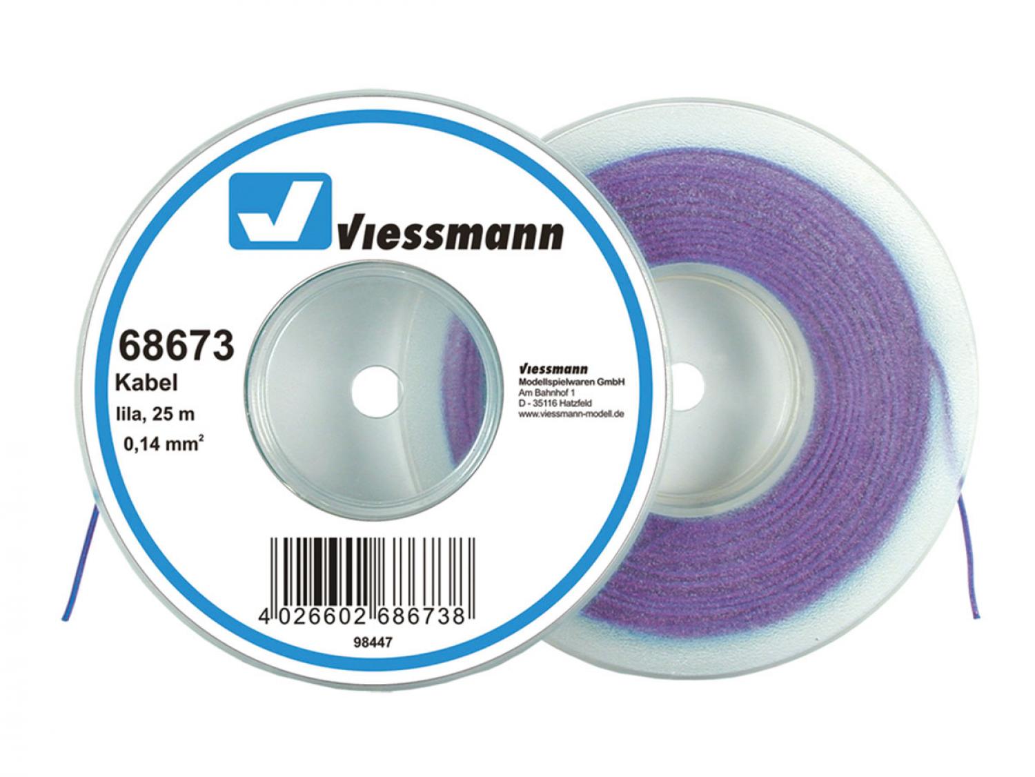 Viessmann 68673 Kabel 25 m, 0,14 mm², lila