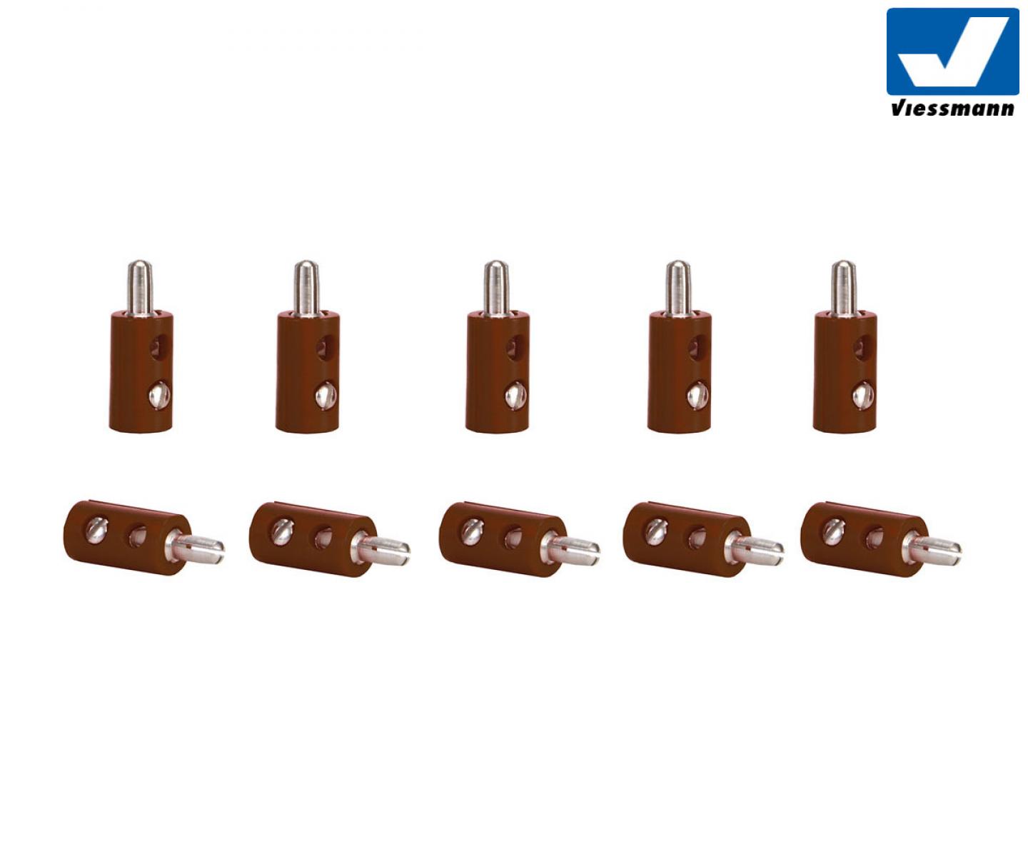 Viessmann 6873 Querlochstecker braun, 10x