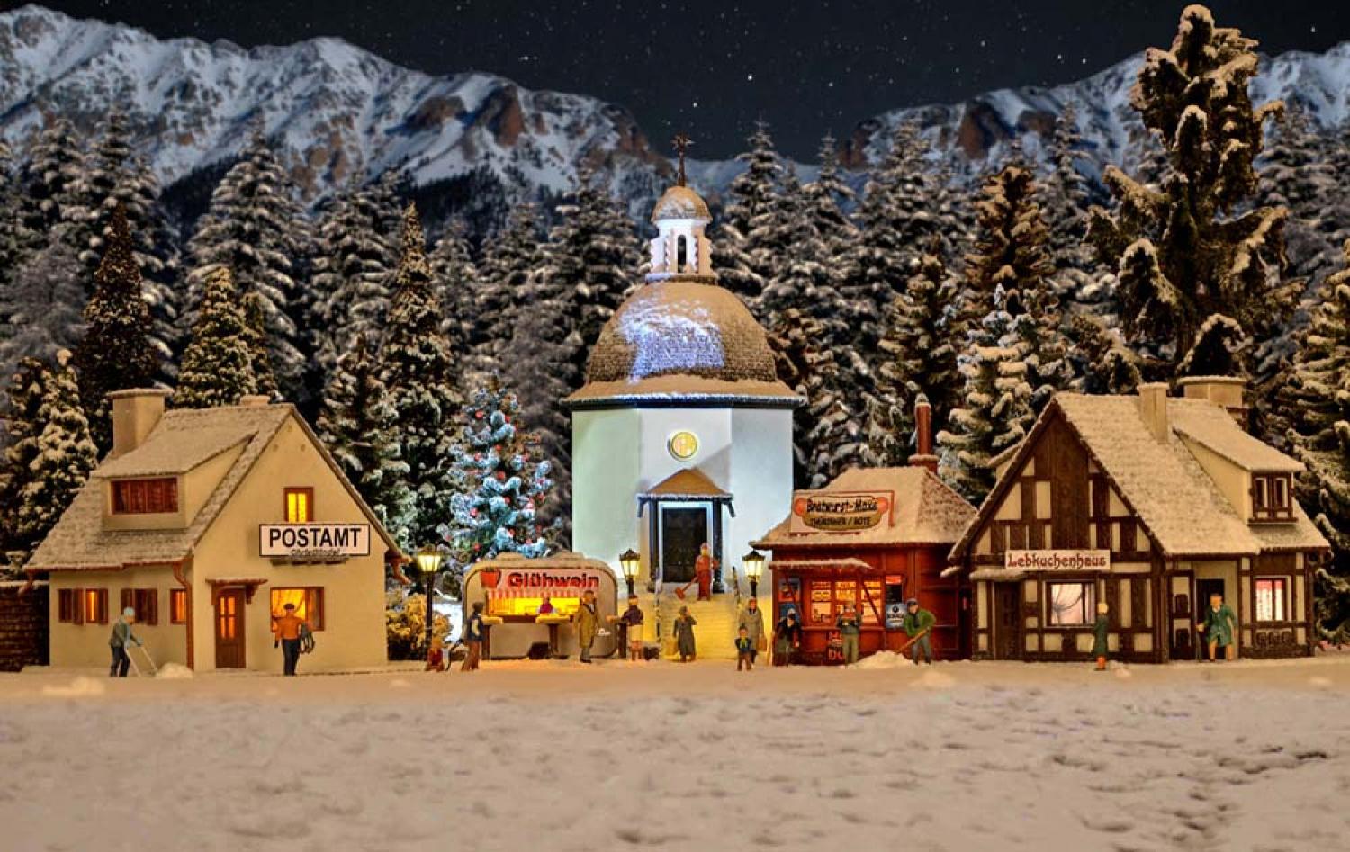 Vollmer 42413 H0 Weihnachtsdorf (LED)
