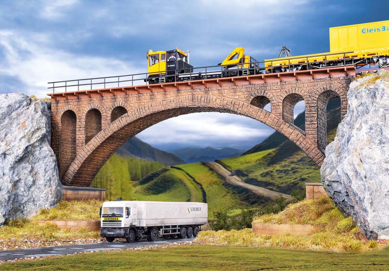 Vollmer 42549 H0 Mauersteinbrücke, gerade