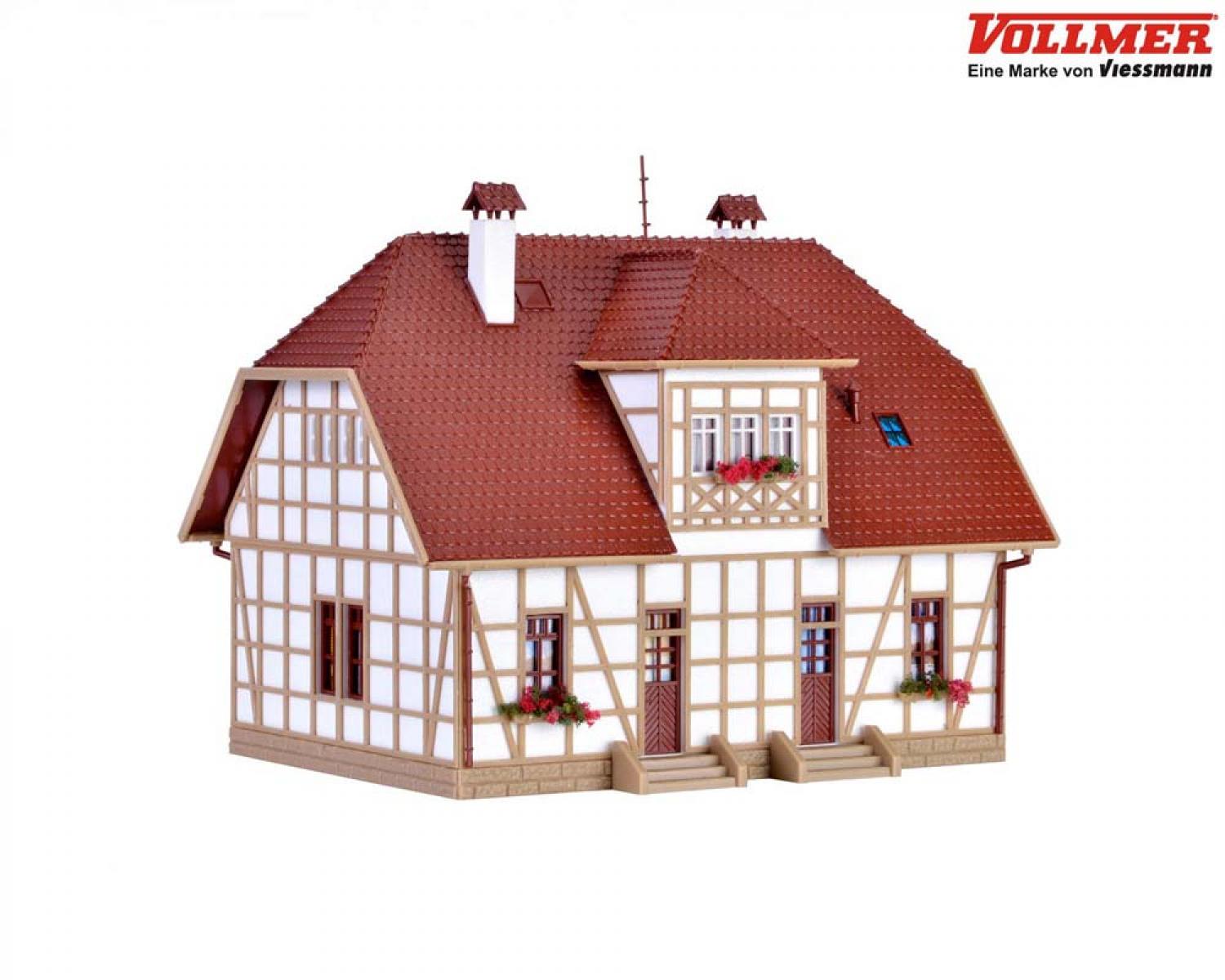 Vollmer 43654 H0 Fachwerk-Siedlungshaus