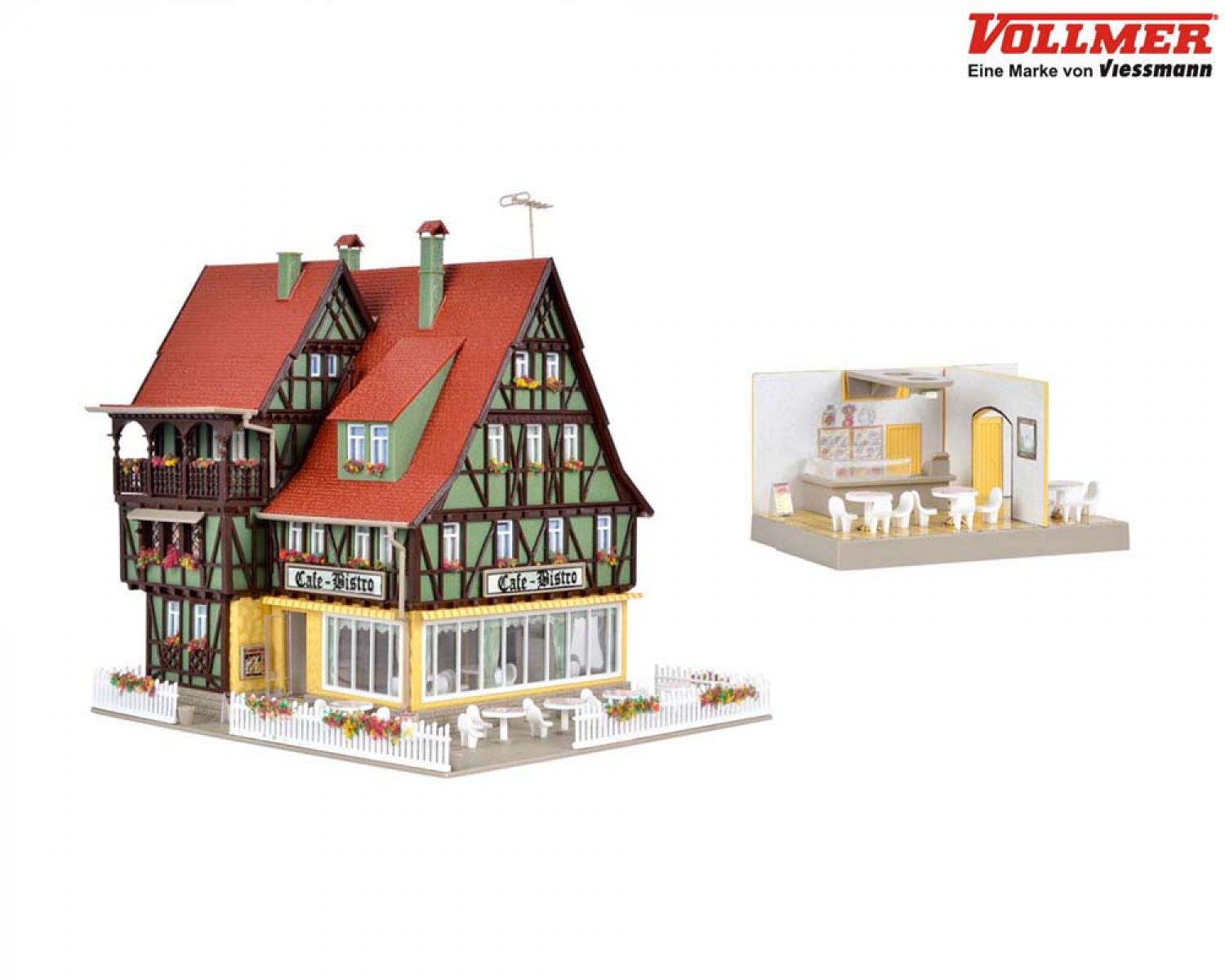 Vollmer 43695 H0 Café-Bistro mit Inneneinri