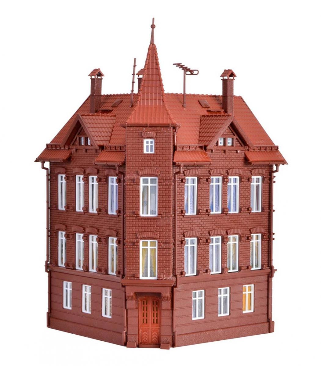 Vollmer 43807 H0 Eisenbahner-Haus, Eckhaus