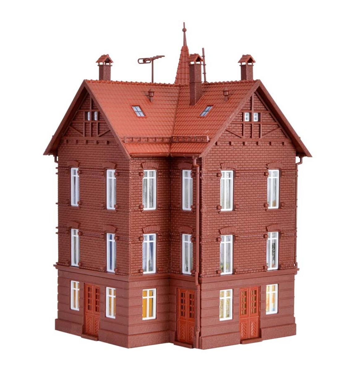 Vollmer 43807 H0 Eisenbahner-Haus, Eckhaus