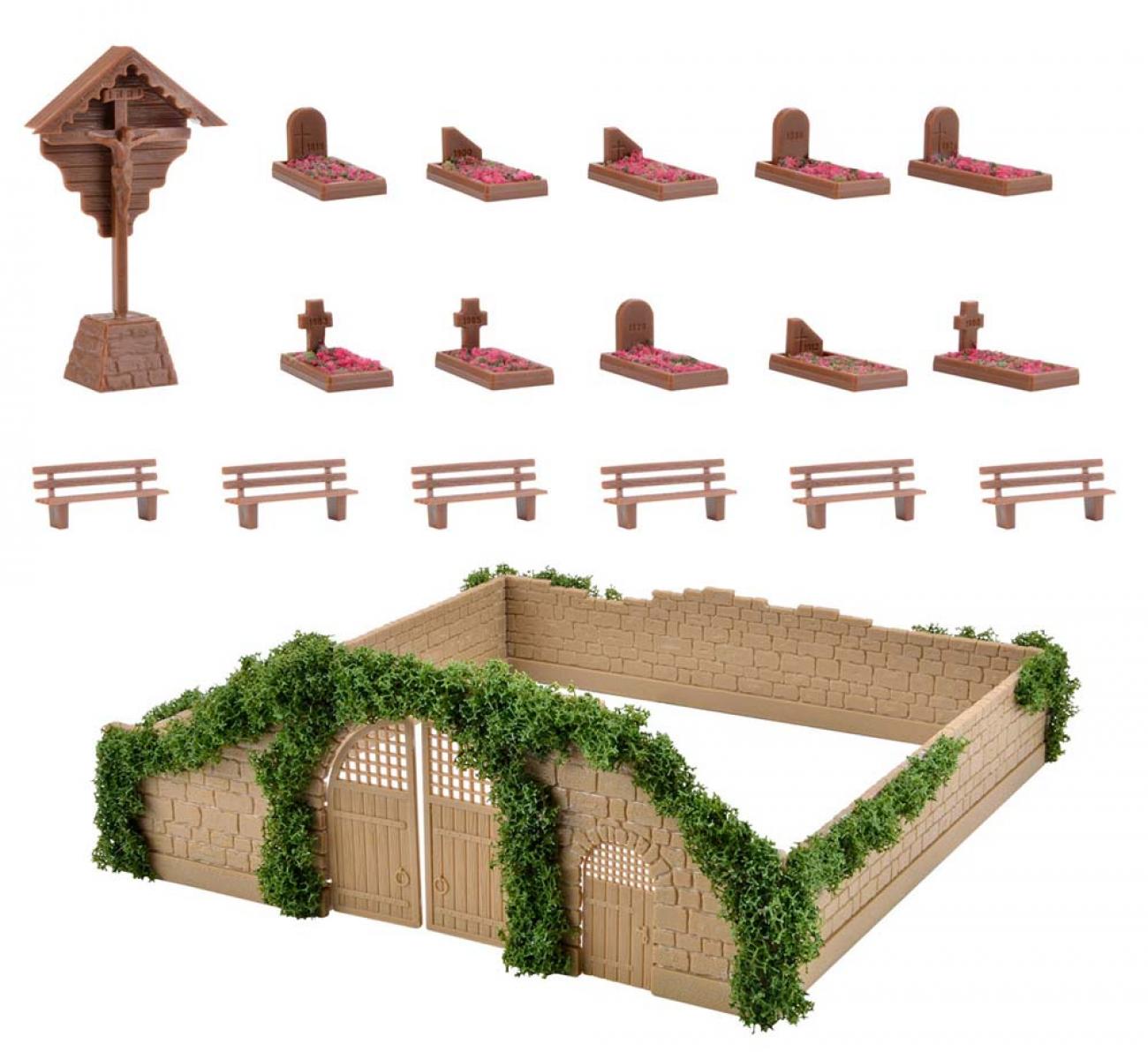 Vollmer 43861 H0 Deko-Set Friedhof