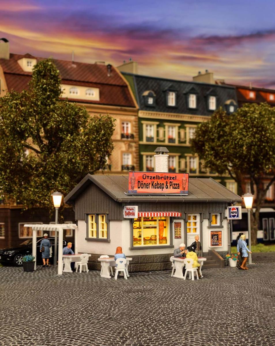 Vollmer 45151 H0 Imbiss-Stand Döner/Pizza
