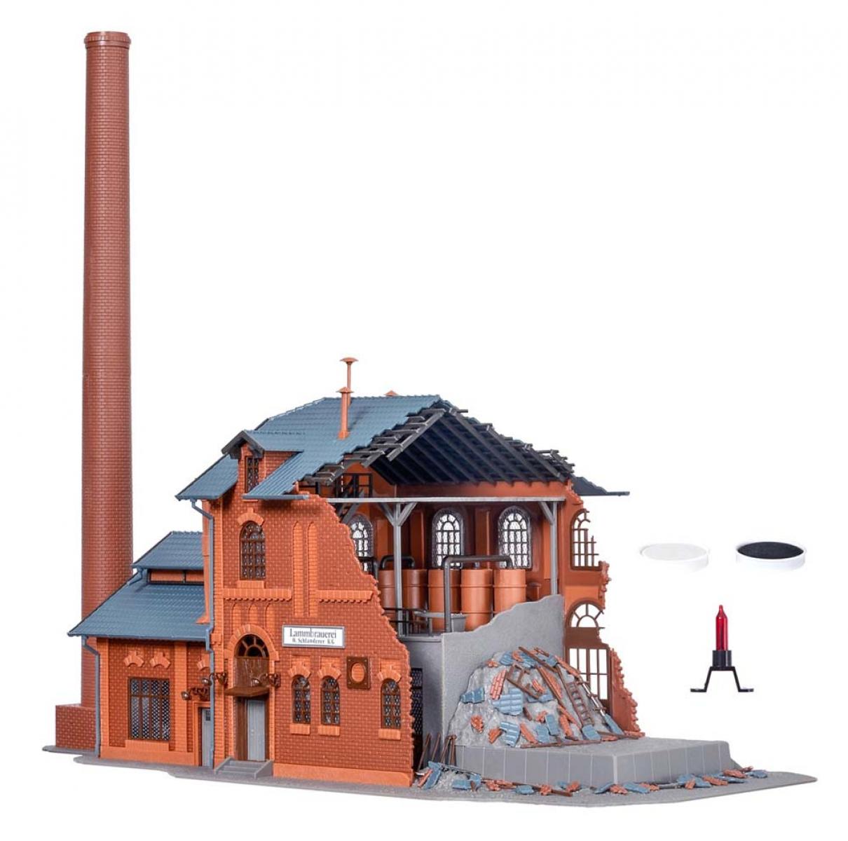Vollmer 45601 H0 Brennende Fabrik mit Flack