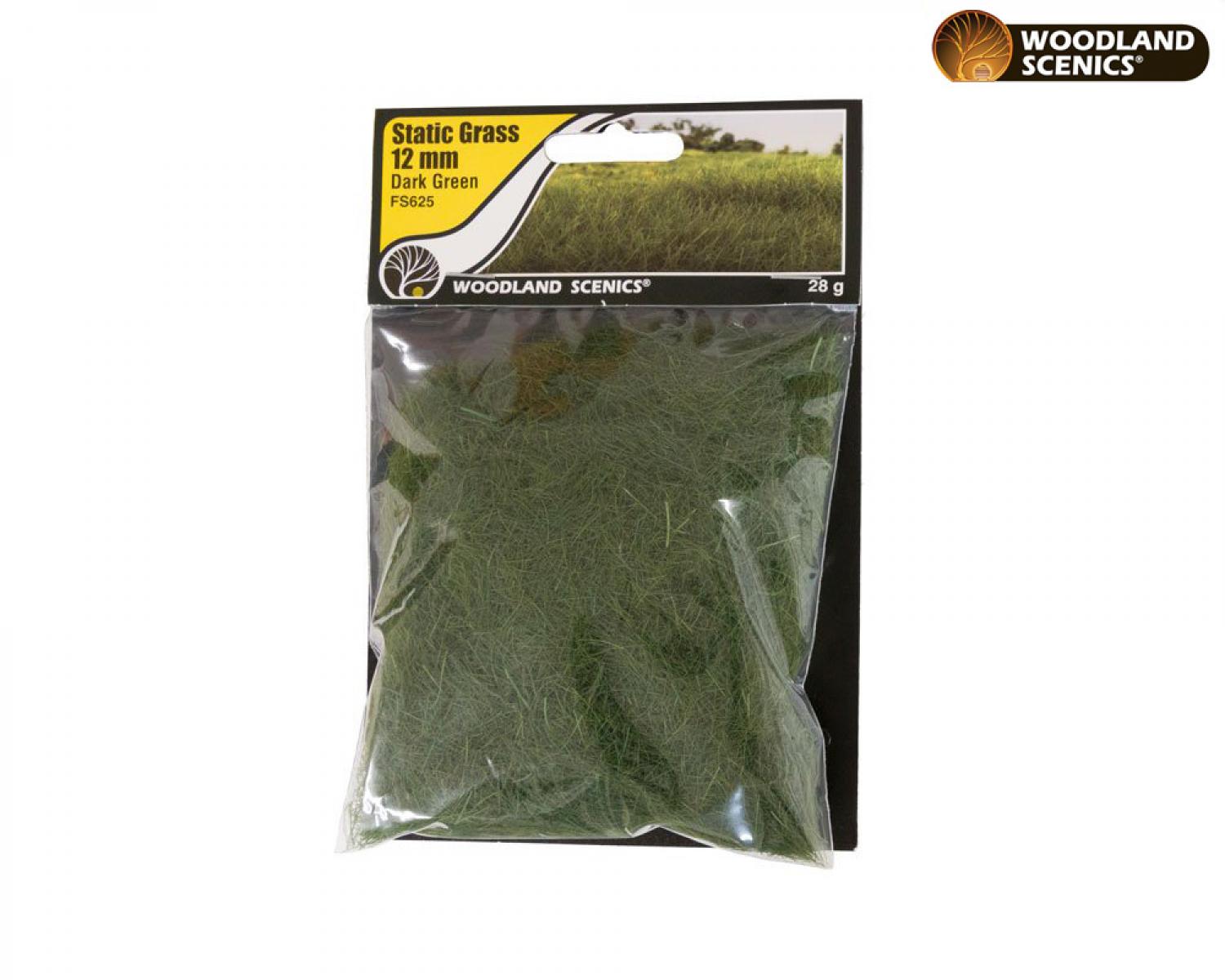 Woodland WFS625 12mm Static Grass Dark Green
