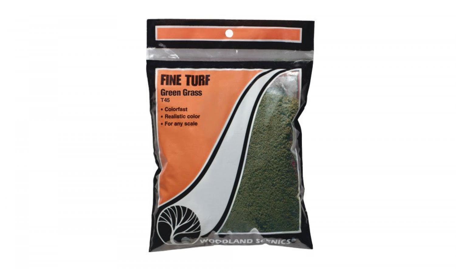 Woodland WT45 Green Grass Fine Turf (Bag)