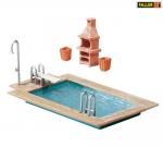 Faller 180542 Swimming-Pool und Gartenhaus