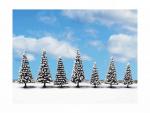 Noch 25087 Schneetannen 7 Stück, 8 - 12 cm hoch
