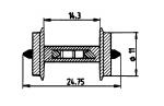 Roco 40186 Radsatz 11mm f. Besetztmeldung (2 St.)